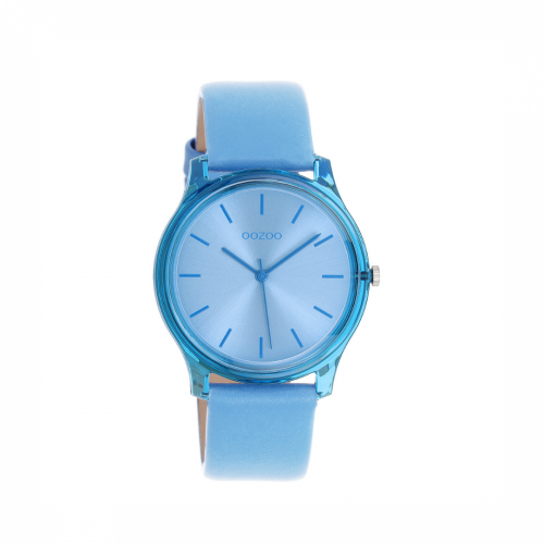 OOZOO Timepieces Blue Leather Strap 