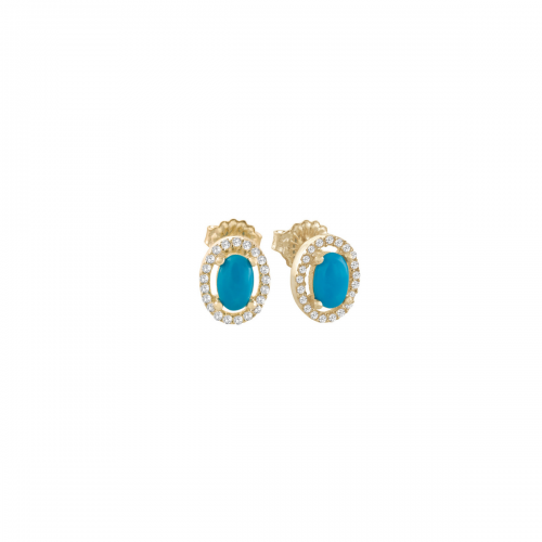 Laura P. σκουλαρίκια Turquoise από ασήμι