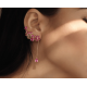 Laura P. σκουλαρίκια Pink Lady από ασήμι
