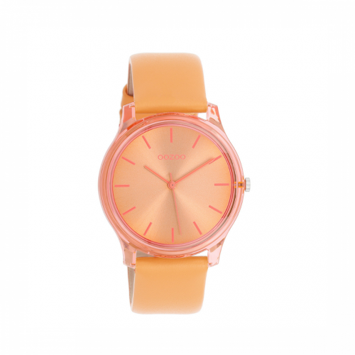 OOZOO Timepieces Orange Leather Strap 