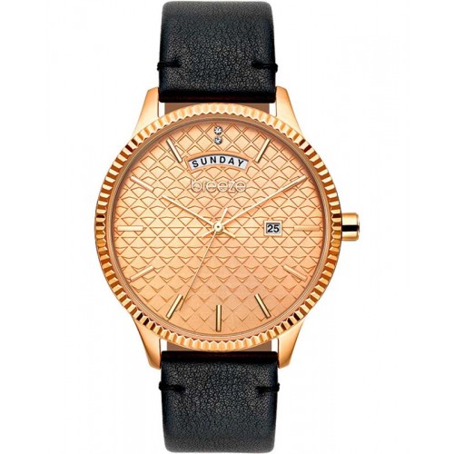 BREEZE Jackie Wow Crystals Black Leather Strap  