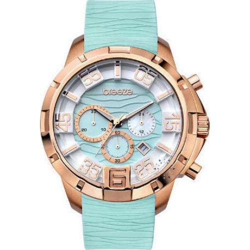 BREEZE Tropical Affair Rose Gold Turquoise Silicone Strap  