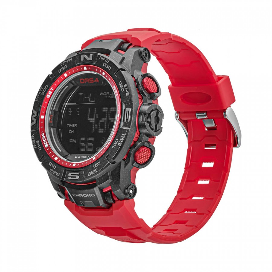 DAS.4 LD10 Red LCD Watch  