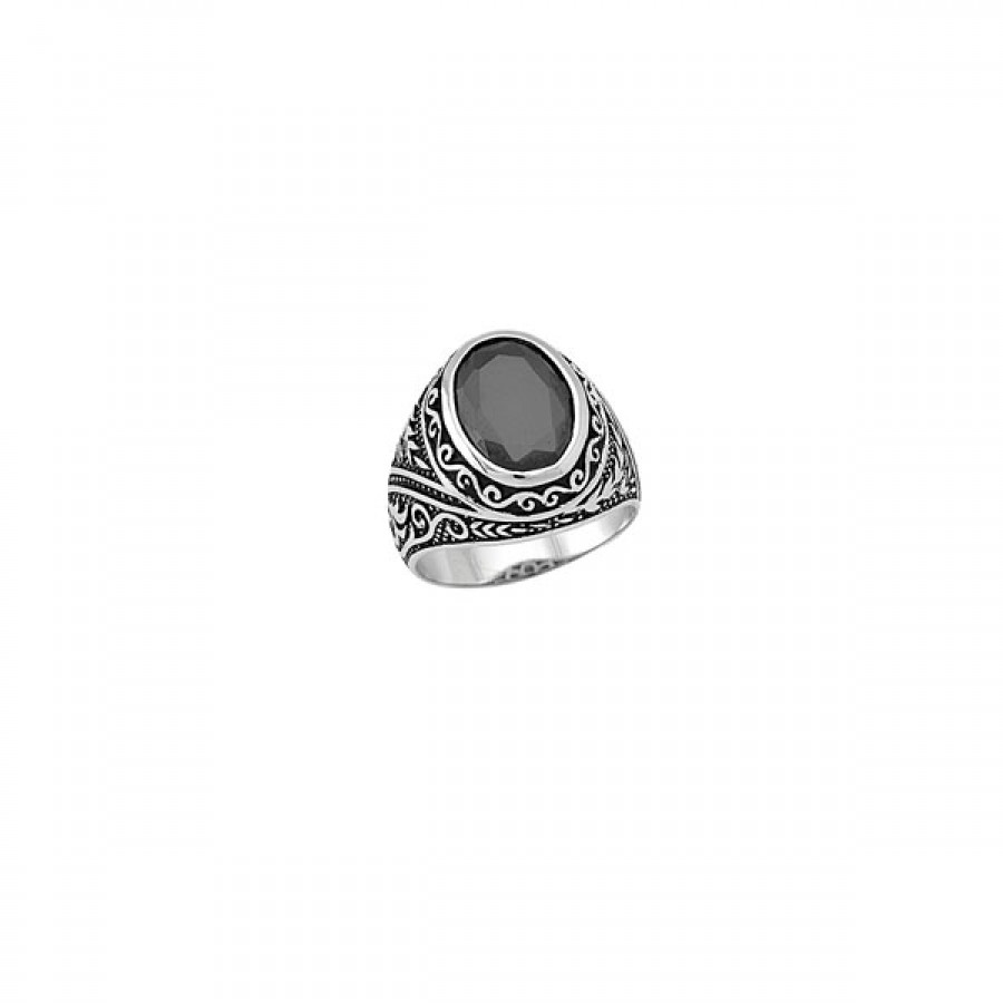 Δαχτυλίδι ανδρικό από ασήμι με πέτρα