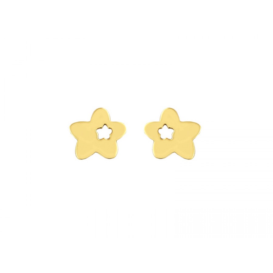 Σκουλαρίκια Κ14 χρυσό αστέρι