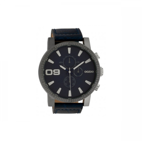 Oozoo Timepieces XXL Blue Leather Strap
