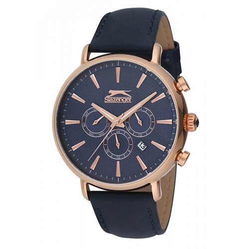 Slazenger Style & Pure Dual Time Leather Strap 