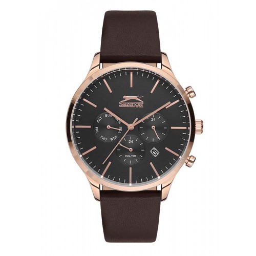 Slazenger Style & Pure Dual Time Leather Strap  